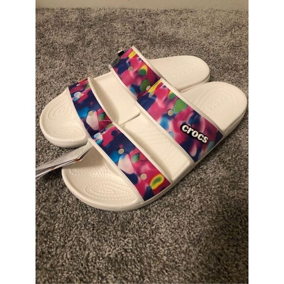 Crocs Classic Solarized Sandal Tie Dye Men’s Size 11 - Picture 1 of 5